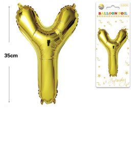 GLOBO LETRA Y METALICO ORO 70 CM
