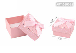 CAJA DE JOYERIA ARETE 5X5 660095 CORAZON ROSA