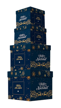 TORRE DE CUBOS NAVIDEÑO FELIZ NAVIDAD AZUL