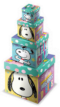 TORRE DE CUBOS PLASTIFICADOS RIGIDOS SNOOPY FIESTA