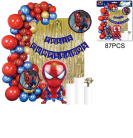 SETS DE GLOBOS FELIZ CUMPLEAÑOS SPIDER 1626-4