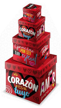 TORRE DE CUBOS RIGIDOS ROJO MI CORAZON