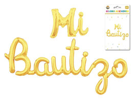 GLOBO LETRERO MI BAUTIZO ORO DS03257