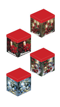 TORRE DE CUBOS NAVIDEÑO DIAMANTE CON BARNIZ SERIE 4