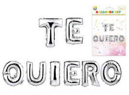 GLOBO LETRERO TE QUIERO PLATA DS08688