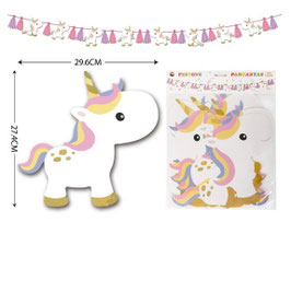 PANCARTA O BANDERIN FELIZ CUMPLEAÑOS UNICORNIO BABY DS06107
