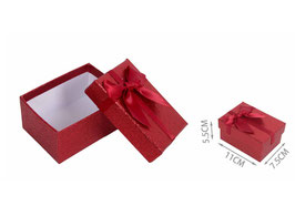 CAJA DE JOYERIA ACABADO GLITER 11X7.5 660129 ROJA