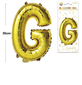 GLOBO LETRA G METALICO ORO 100 CM