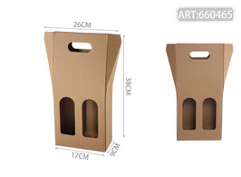 CAJA PARA 2 BOTELLAS CON VENTANA 660465 NATURAL