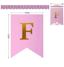 PANCARTA O BANDERIN FELIZ CUMPLEAÑOS ROSA DS06163