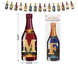 PANCARTA O BANDERIN FELIZ CUMPLEAÑOS BOTELLAS DS06110