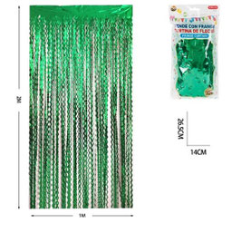 CORTINA DE FLECOS TROQUELADA COLOR VERDE DS05902