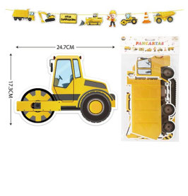 PANCARTA O BANDERIN FELIZ CUMPLEAÑOS TRACTOR DS06114