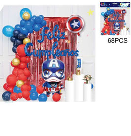 SETS DE GLOBOS FELIZ CUMPLEAÑOS CAPITAN 4925#