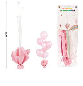 SOPORTE CENTRO DE MESA CON GLOBOS Y PAPEL DS09603