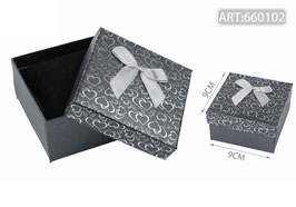 CAJA DE JOYERIA 9X9 660102 CORAZONES NEGRA