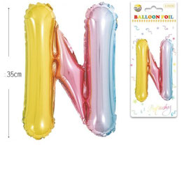 GLOBO LETRA N METALICO MULTICOLOR 70 CM