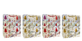 BOLSA NAVIDEÑA PREMIUM SERIE PINOS HOLOGRAMA GRANDE