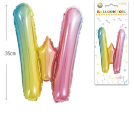 GLOBO LETRA V METALICO MULTICOLOR 35 CM