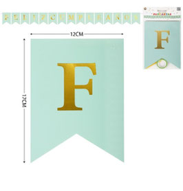 PANCARTA O BANDERIN FELIZ CUMPLEAÑOS VERDE MENTA DS06161