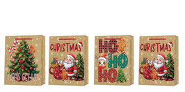BOLSA NAVIDEÑA PREMIUM SERIE KRAFT HOLOGRAMA JUMBO