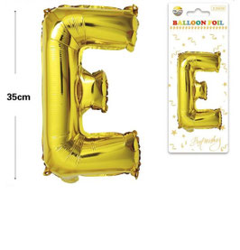 GLOBO LETRA E METALICO ORO 70 CM