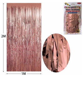 CORTINA DE FLECOS COLOR ROSA DS05871