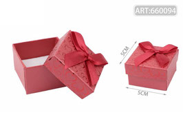 CAJA DE JOYERIA ARETE 5X5 660094 CORAZON ROJO