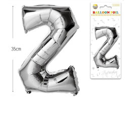 GLOBO LETRA Z METALICO PLATA 100 CM