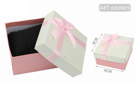 CAJA DE JOYERIA 9X9 660065 ROSA CON BLANCO