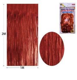 CORTINA DE FLECOS COLOR ROJO DS05887