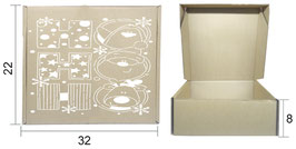 CAJA PARA DONAS ARMABLE MICROCORRUGADO VINTAGE NAVIDAD