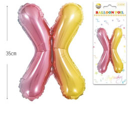 GLOBO LETRA X METALICO MULTICOLOR 70 CM