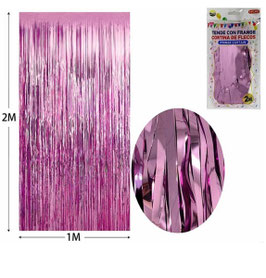 CORTINA DE FLECOS COLOR ROSA DS05863