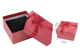CAJA DE JOYERIA RELOJ 9X9 ROJA 660046