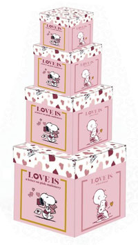 TORRE DE CUBOS PLASTIFICADOS RIGIDOS SNOOPY LOVE IS