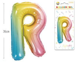 GLOBO LETRA R METALICO MULTICOLOR 100 CM