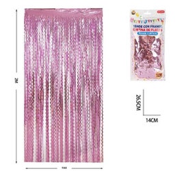 CORTINA DE FLECOS TROQUELADA COLOR ROSA DS05900