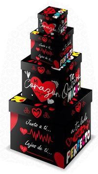 TORRE DE CUBOS RIGIDOS NEGRO TE QUIERO MUCHO