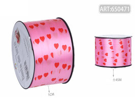 CURLING DECORADO 650471 CORAZONES ROSA 1CM