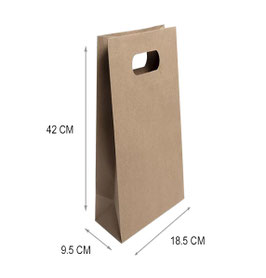 BOLSA KRAFT CON ASA TROQUELADA BOTELLA