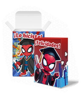 CAJA RIGIDA CEREARELA SPIDERMAN FELICIDADES