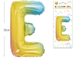 GLOBO LETRA E METALICO MULTICOLOR 35 CM