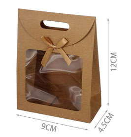 BOLSA KRAFT CON ASA TROQUELADA Y VENTANA 643850