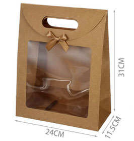 BOLSA KRAFT CON ASA TROQUELADA Y VENTANA 643858