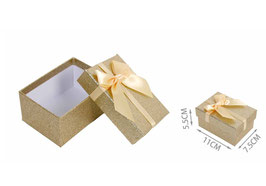 CAJA DE JOYERIA ACABADO GLITER 11X7.5 660128 ORO