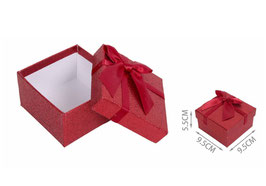 CAJA DE JOYERIA ACABADO GLITER 9.5X9.5 660125 ROJO