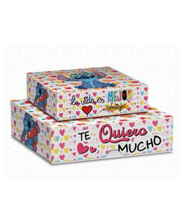 CAJA RIGIDA CAMISERA GRANDE STICH TE QUIERO MUCHO
