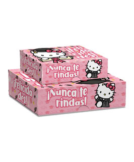 CAJA RIGIDA CAMISERA CHICA KITTY NUNCA TE RINDAS