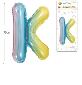 GLOBO LETRA K METALICO MULTICOLOR 35 CM
